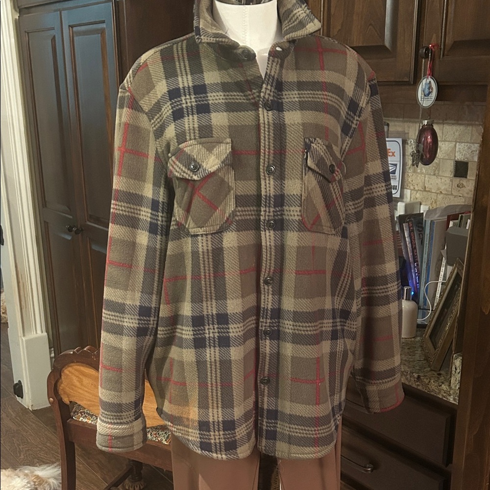 Freedom Foundry Sz LG Sherpa lined Button Down Plaid Button-Up Jacket GUC